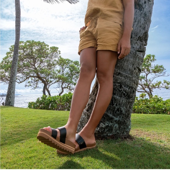 Reef NWOT Cushion Vista Hi Sandals Size 9.5 Women’s in Black Braid - Picture 3 of 16